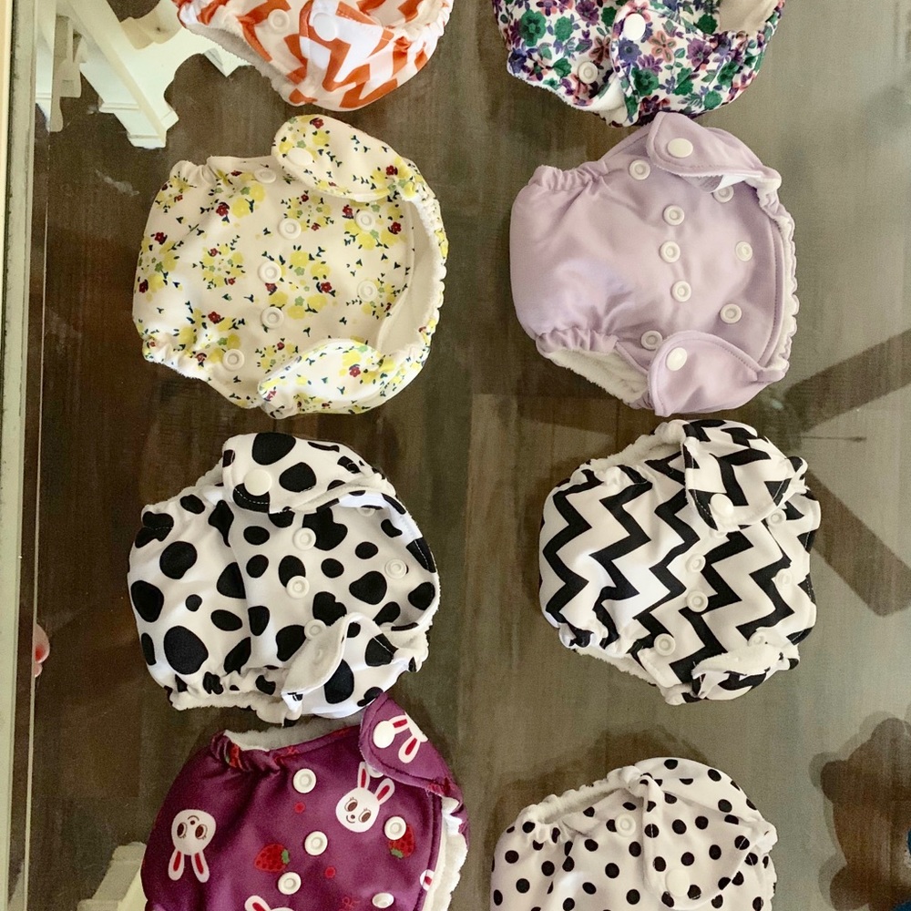 8 AIO cloth diapers newborn